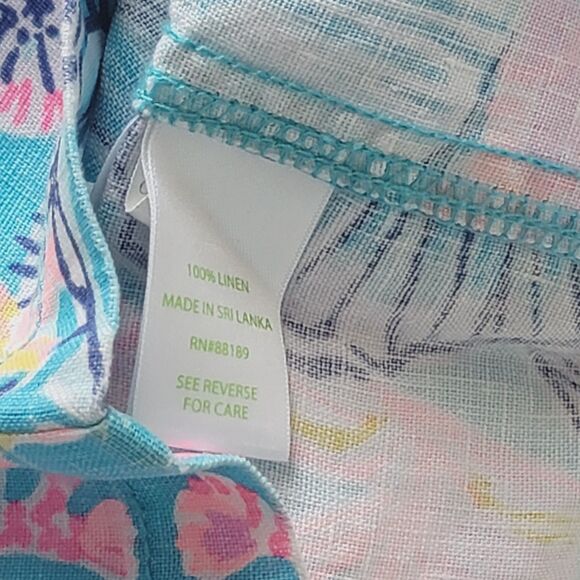 NWT Lilly Pulitzer Bali Blue Once Upon A Tide Linen Palazzo Pants Size XL - Picture 10 of 16